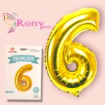 رقم 6 دهبي هيليوم مقاس 32